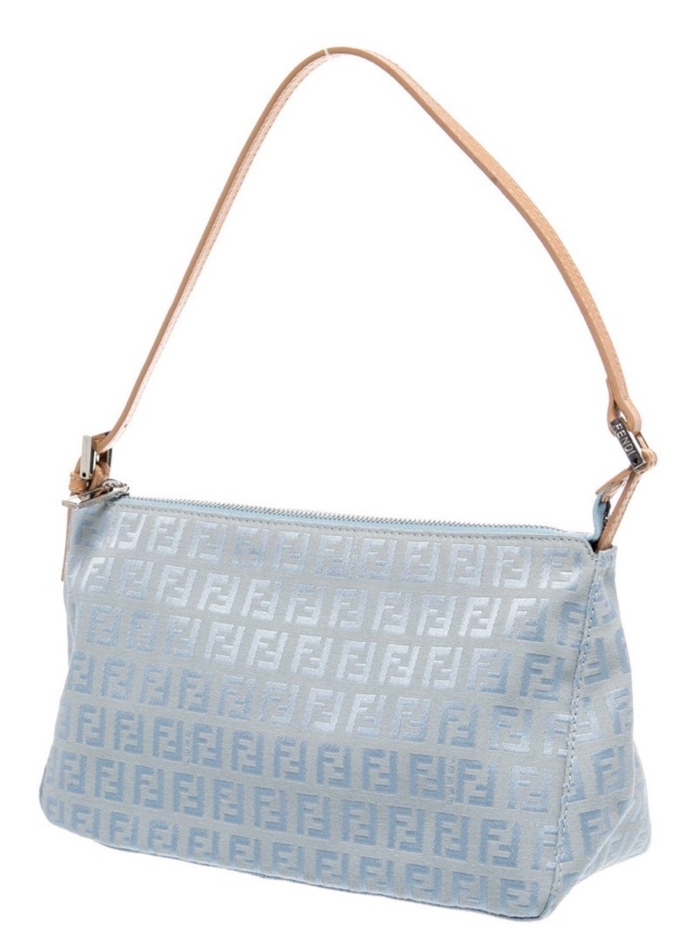 Fendi FF Zucchino Pochette Baby Blue Like New Vintage - Picture 2 of 4